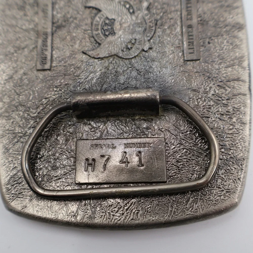 The Great American Buckle Co Pig Belt Buckle OS Blue Hogs Are Beautiful 1979
